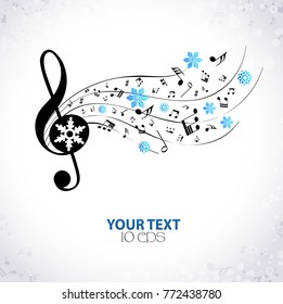 New Year musical background with notes