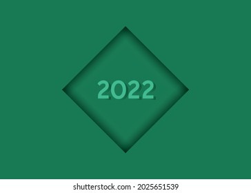 New Year. Number 2022 on a green background. Vector graphics.