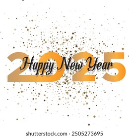 New year number 2025 design. With luxury and shiny golden numbers and black text. Premium vector design for poster, banner, greeting and celebration of happy new year 2025. EPS vector format file. 
