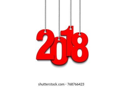 New Year numbers 2018 from bow on strings. Vector illustration