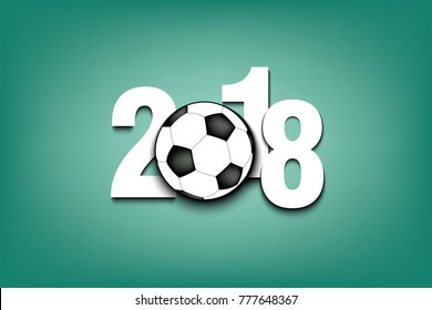 New Year numbers 2018 and soccer ball. Vector illustration