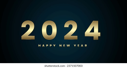 New Year Occasion celebration concept. With unique and luxurious number-2024. Premium vector design for Happy New Year 2024 Golden banner