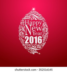 New year on red glow background vector design