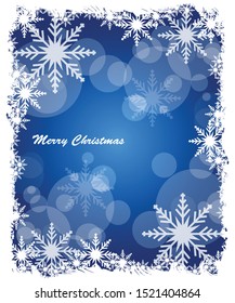 New year on winter blue background
