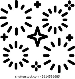 New Year Parade Line Vector Icon Design