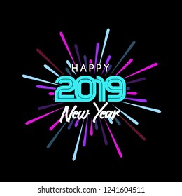 New Year party 2019 with firework vector