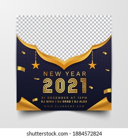 New Year Party 2021 Social Media Post Design Template