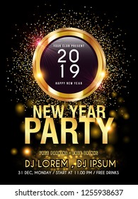 New Year Party backgrounds design / Flyer, Banner or Pamphlet for Happy New Year's 2019 Eve Party design