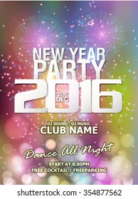 New Year Party backgrounds design /  Flyer, Banner or Pamphlet for Happy New Year's 2016 Eve Party design
