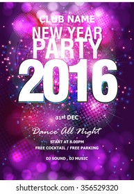 New Year Party backgrounds design / Flyer, Banner or Pamphlet for Happy New Year's 2016 Eve Party design 