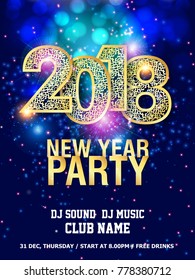 New Year Party backgrounds design, Flyer, Banner or Pamphlet for Happy New Year's 2018 Eve Party design.