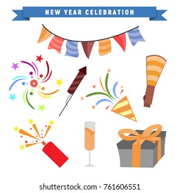 New Year Party Celebration Vector Graphic Illustration Design