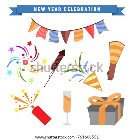 New Year Party Celebration Vector Graphic Illustration Design