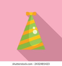 New year party cone icon flat vector. Cone star revelry. Kid event