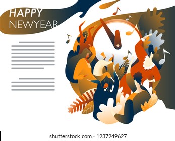 New Year party design poster vintage template