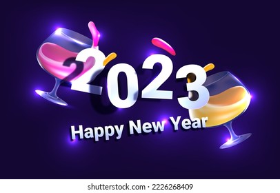 New year party festive 3d vector cool beautifull illustration background