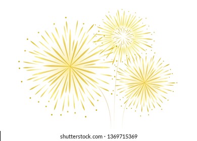 new year party fireworks decoration on white background vector illustration EPS10