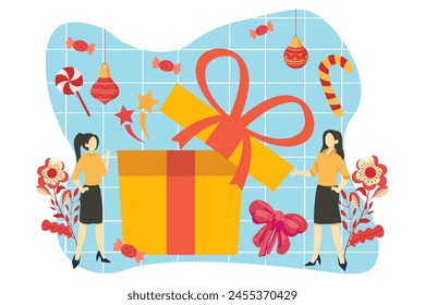 New Year Party Flat Design Illustration