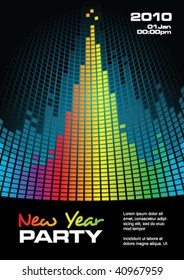 New Year party flyer with copy space, vector illustration