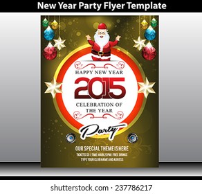new year party flyer template vector illustration 