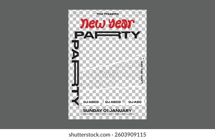 New Year Party Flyer. Vector illustration. Snake character. Lunar Asian knot, japanese spring menu
