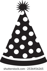 New Year Party Hat Silhouette Vector
