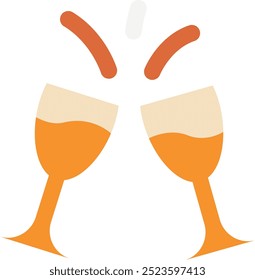 New Year Party Icon and Illustration for Celebrating Cheers and Festive Gatherings