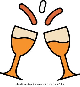 New Year Party Icon and Illustration for Celebrating Cheers and Festive Gatherings