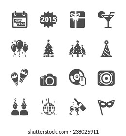 new year party icon set 2, vector eps10.