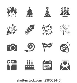new year party icon set 5, vector eps10.