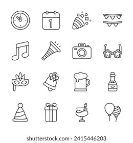 New Year Party icon set