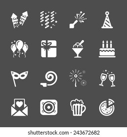 new year party icon set 6, vector eps10.