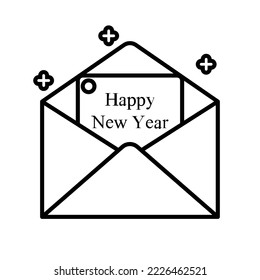 new year party invitation outline icon vector