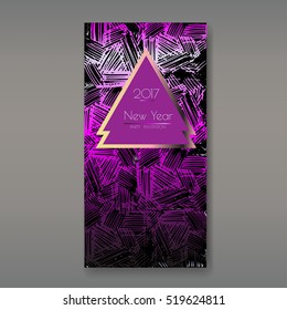 New Year party invitations template. Card has enough copy space. Vector format.