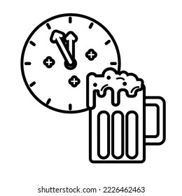 new year party outline icon vector