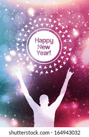 New Year Party Poster Background Template - Vector Illustration