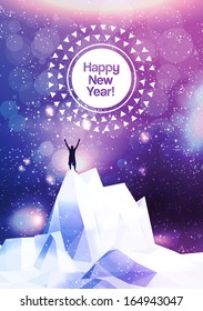 New Year Party Poster Background Template - Vector Illustration