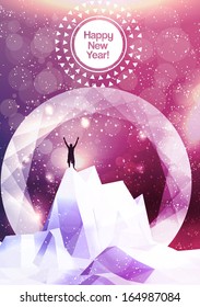 New Year Party Poster Background Template - Vector Illustration