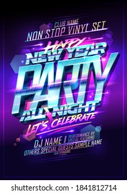 New year party poster or banner vector design concept