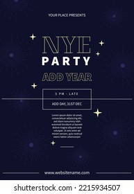 new year party poster flyer or social media post design