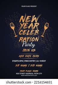 new year party poster flyer or social media post design