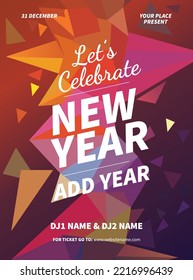 new year party poster flyer or social media post design