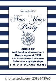 New year party poster  flyer social media post design