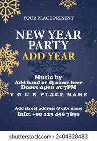 New year party poster flyer or social media post design