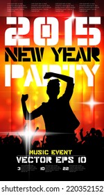 New year party, poster, vector
