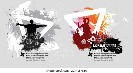 New year party. Silhouettes of dancing people in a club