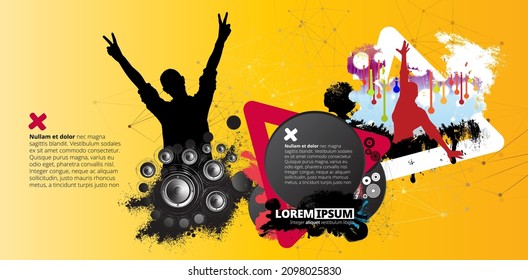 New year party. Silhouettes of dancing people in a club