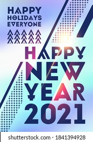New Year party template. 2021 concept greeting xmas Banner Design templates with typography logo 2021 for celebration and shiny decoration card. Noel New Year 