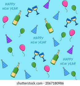 New Year Party Theme Pattern Background.