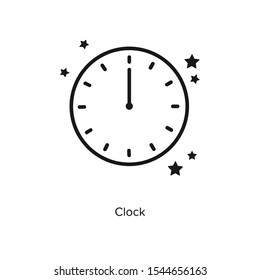 New year party Time and clock line icon. Vector linear icon set. 